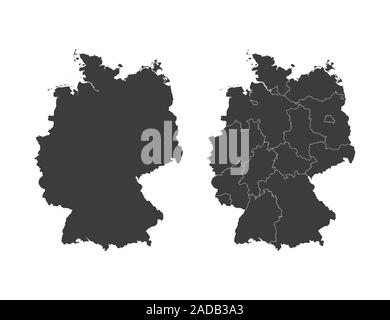 Germany map, states border map. Vector illustration. Stock Vector