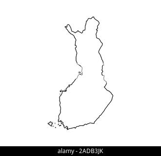 Finland map on white background. Vector illustration. Stock Vector