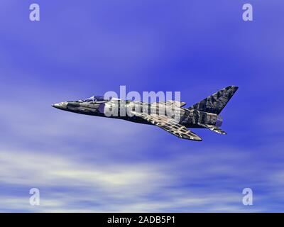 Fighter plane is flying in the sky Stock Photo