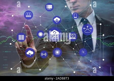 Fog and edge cloud computing concept Stock Photo
