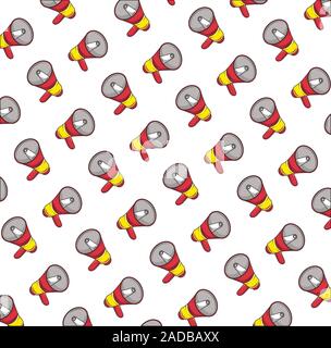 megaphones sound devices pop art style pattern Stock Vector
