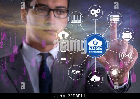 Fog and edge cloud computing concept Stock Photo