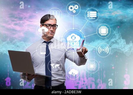 Fog and edge cloud computing concept Stock Photo