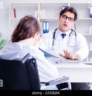 Doctor sharing discouraging lab test results to patient Stock Photo