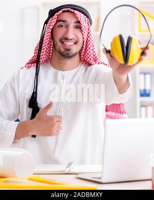 Arab engineer working on new project Stock Photo