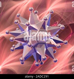 Medical nanoparticle, conceptual computer artwork. Nanotechnology is an area of science concerned with producing mechanical entities on the same scale Stock Photo