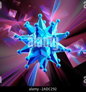 Medical nanoparticle, conceptual computer artwork. Nanotechnology is an area of science concerned with producing mechanical entities on the same scale Stock Photo