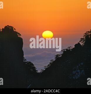 Huangshan sunrise Stock Photo