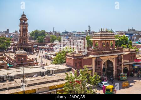 Sardar Market and Ghanta ghar Clock tower, jodhpur Stock Photo