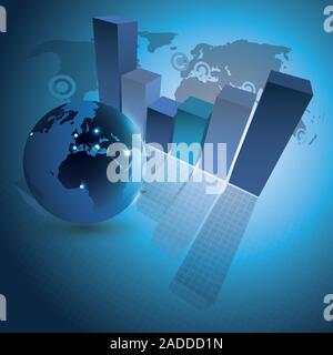 3D Abstract Modern Web or Brochure Template for Business or Technology - Editable Creative Vector Illustration Stock Vector