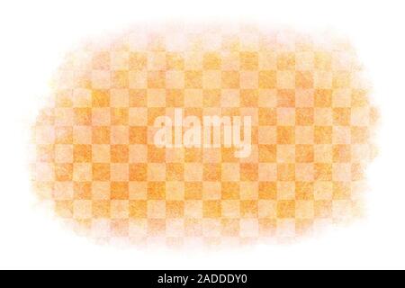 Japanese new year pink checkered pattern abstract on natural grunge watercolor hand paint background Stock Photo
