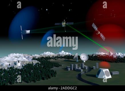 This image may not be used to state or imply ESA endorsement of any company or product Space debris surveillance system, artwork. Concept for the Euro Stock Photo