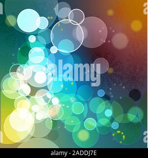 The background bokeh in beautiful style on light background. Glowing light effect. Bright soft gradient color. New year poster template design Stock Vector