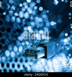 fast internet - optic fiber - macro Stock Photo