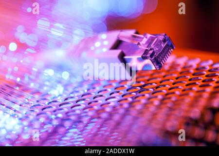 fast internet - optic fiber - macro Stock Photo