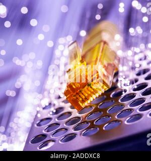 fast internet - optic fiber - macro Stock Photo