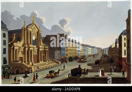 Eglise Saint-Roch, vers 1820 - in 'Vues de Paris' par Courvoisier, 1827 Stock Photo