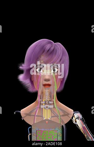 Artificial intelligence and cybernetics, conceptual image. Stock Photo