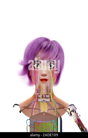 Artificial intelligence and cybernetics, conceptual image. Stock Photo