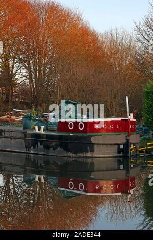 Water Witch,Working Barge, Bridgewater Canal, Lymm,Warrington,Cheshire,England,UK,WA4 Stock Photo