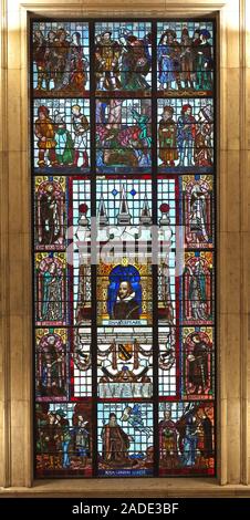 Manchester Central library,Shakespeare plays Stained Glass Windows,City Centre,North west England,UK