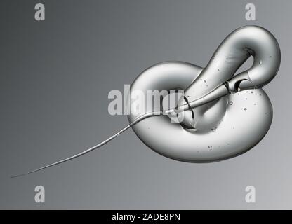 Translucent shower gel on grey background. Stock Photo