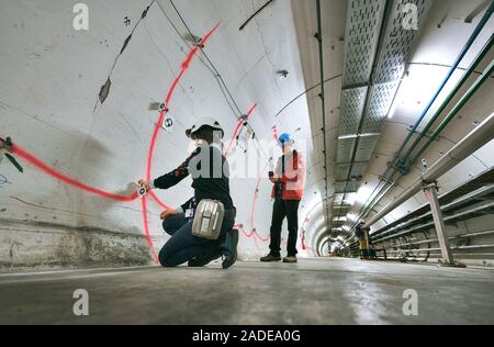 Editorial use only. This image may not be used to state or imply endorsement by CERN of any product, activity or service Monitoring Super Proton Synch Stock Photo
