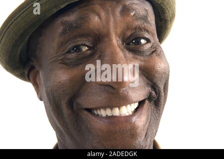 Close-up portrait of an older man smiling. Stock Photo