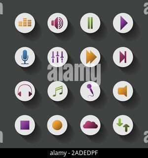 Abstract Colorful Circular Flat UI Icon Design Collection Clipart Template in Editable Vector Format Stock Vector