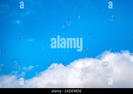 Close up shot of some soap bubbles Stock Photo