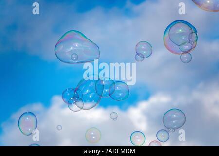 Close up shot of some soap bubbles Stock Photo