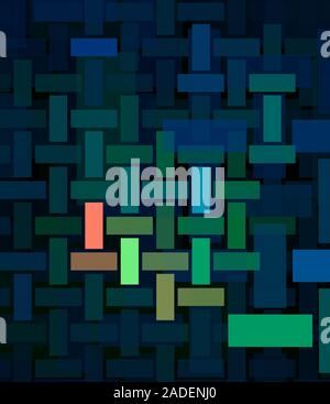 Random array of rectangles generated by a fractal computer program. Stock Photo