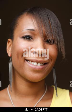 Portrait of young black woman. Stock Photo
