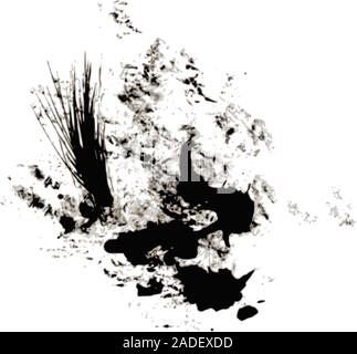 Black ink splatters isolated on white background Stock Vector