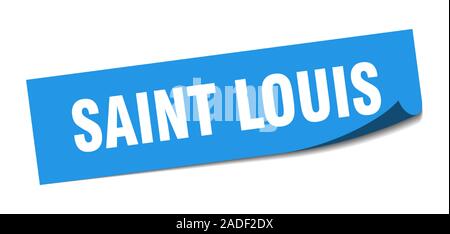 Saint Louis sticker. Saint Louis blue square peeler sign Stock Vector