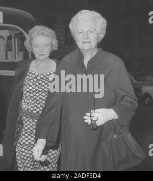 Lady Clementine Churchill (r) and her daughter, Diana, arriving at Middlesex Hospital, London, where earlier Sir Winston Churchill was admitted with a broken thigh. Stock Photo