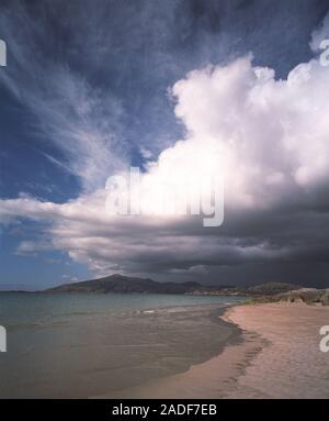 Storm clouds. Cumulonimbus clouds over the coast of the Isle of Harris, Outer Hebrides, Scotland. Cumulonimbus clouds are large, turbulent clouds whic Stock Photo
