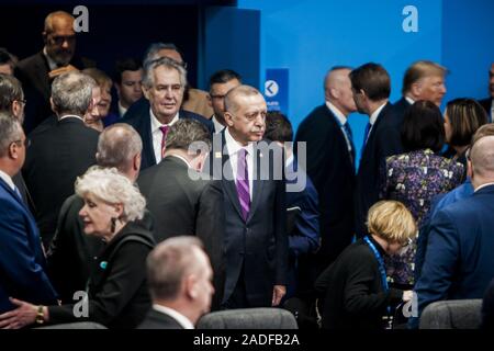 London, Greater London, UK. 4th Dec, 2019. Recep Tayyip Erdogan, President of Turkey, in the 70th Anniversary NATO Summit in London. Credit: Celestino Arce Lavin/ZUMA Wire/Alamy Live News Stock Photo