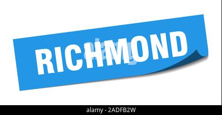 Richmond sticker. Richmond blue square peeler sign Stock Vector