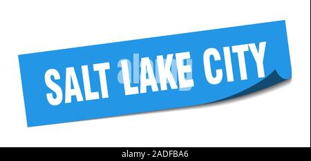 Salt Lake City sticker. Salt Lake City blue square peeler sign Stock Vector