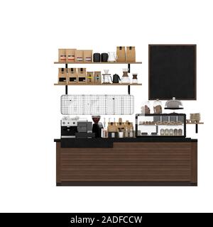 3d render modern cafe restaurant Stock Photo