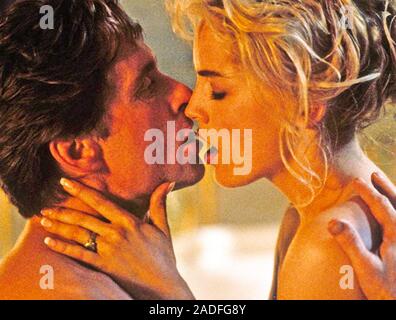 BASIC INSTINCT 1992 TriStar Pictures film with Sharon Stone and Michael Douglas Stock Photo