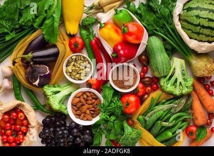 Products full of cellulose and vitamins on table Stock Photo