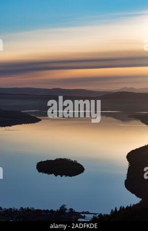 Balmaha Scotland sunset from Conic Hill Stock Photo