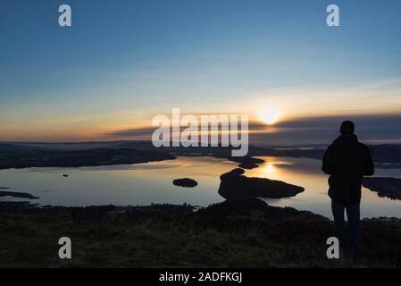 The last one to watch the sun go down Stock Photo