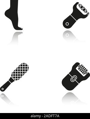 Pedicure Instruments Black Glyph Icon Tools Foot File Scrubber Shaver Hard  Skin Remover Feet Care Nail