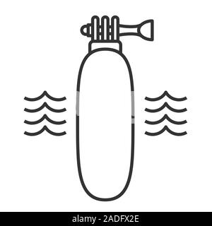 Floating action camera grip linear icon. Thin line illustration. Contour symbol. Vector isolated outline drawing Stock Vector