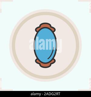 Wall mirror color icon. Isolated vector illustration Stock Vector