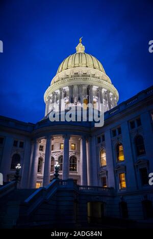 Wisconsin State Capitol, a Beaux-Arts building completed in 2017, Madison, Wisconsin, USA Stock Photo
