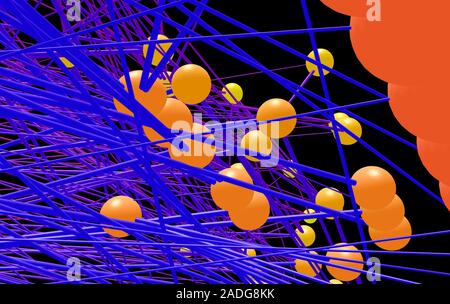 Ecological food web, computer artwork. This model shows a close-up view of the extinct ecosystem from the Messel pit, Germany. Fossil animal and plant Stock Photo